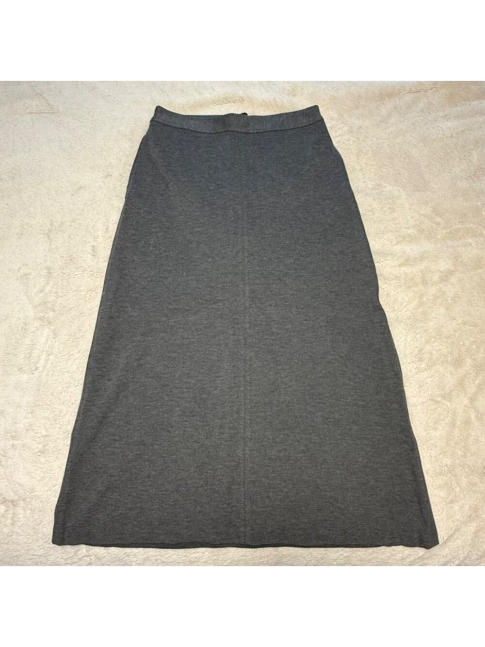 J. Jill Heathered Gray Long Cotton Blend Skirt Sz 6 Tall